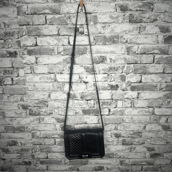 EUC Rebecca Minkoff Black Chevron Crossbody Bag